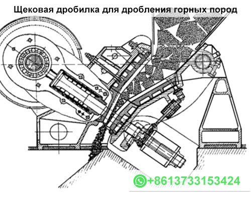 Щековая дробилка для дробления горных пород, камня, гравия