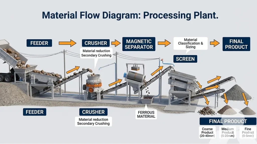 схема переработки железобетона и асфальта